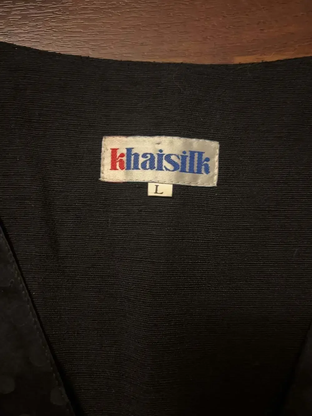 Khaisilk Men’s or Women’s Black Polka Dot Silk Vest Size L
